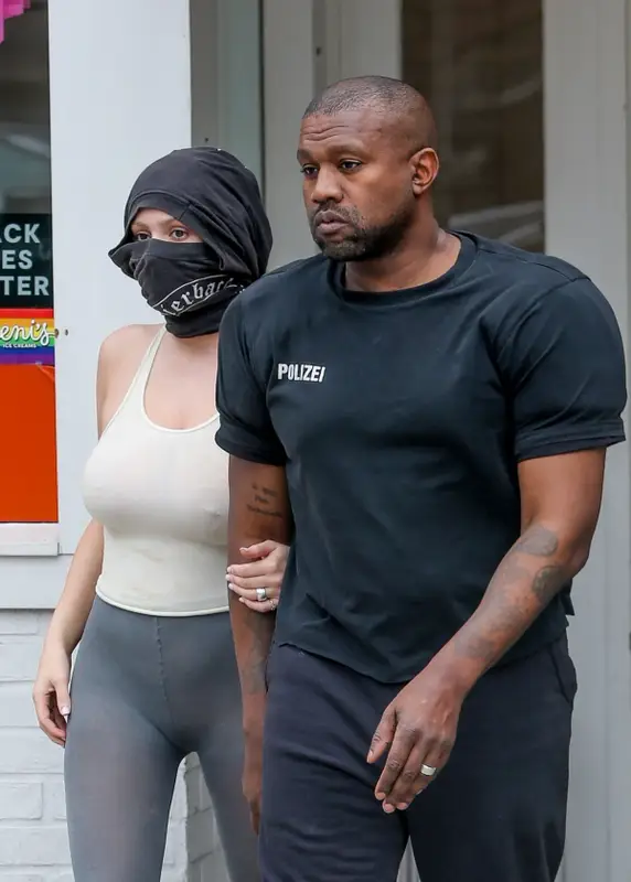 Kanye West outfit in Vetements, 2023