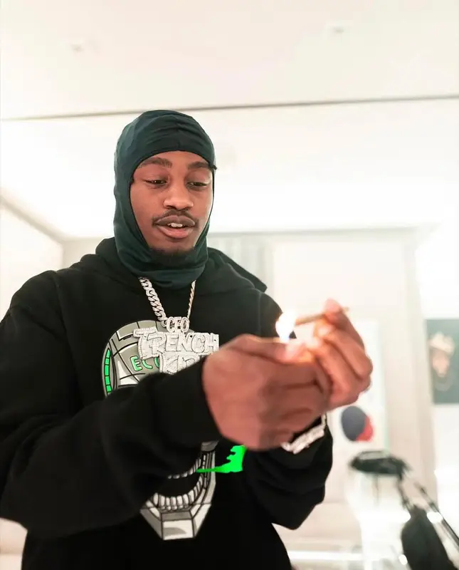 Lil Tjay outfit in Ecosys La, 2023