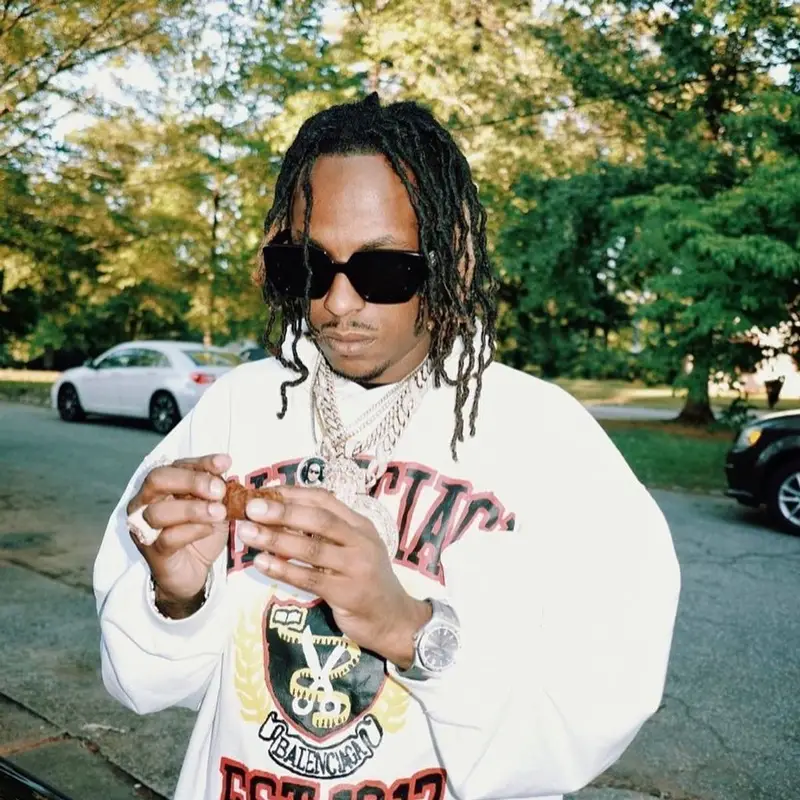 Rich The Kid outfit in Novacaine, 2023