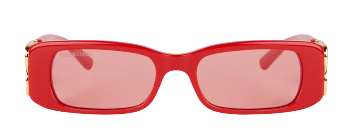 Balenciaga Red Dynasty Rectangle Sunglasses $350
