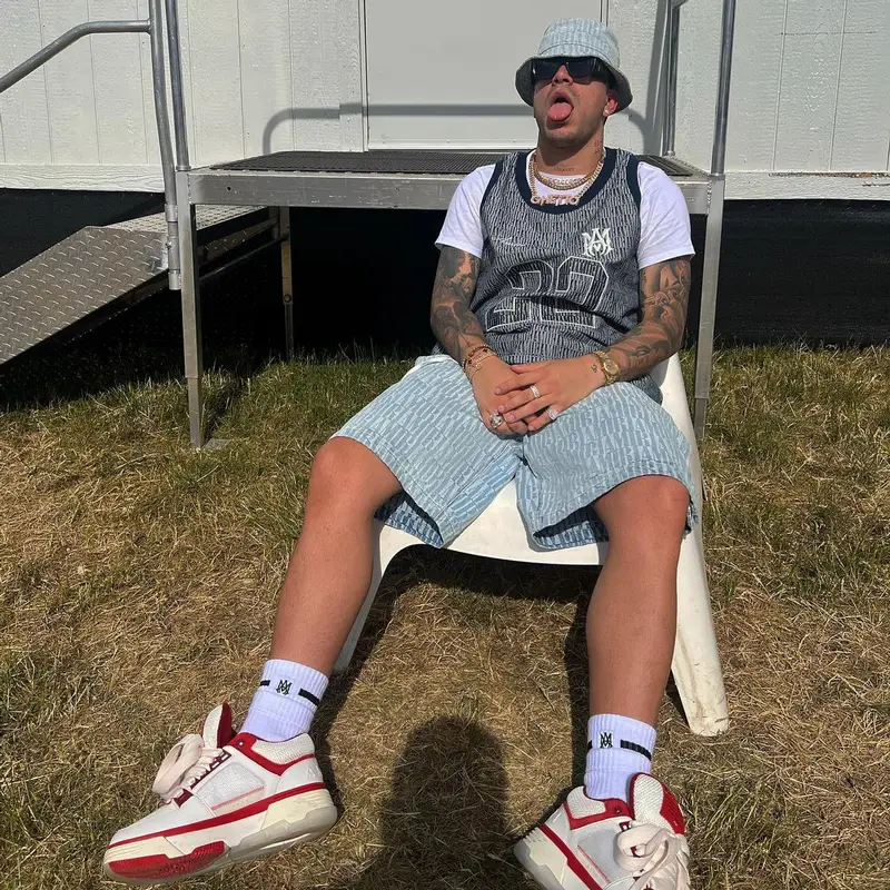 Ryan Castro outfit in Palm Angels and Amiri, 2023
