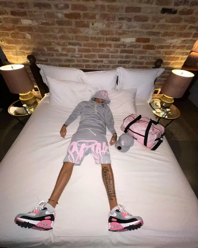 Central Cee outfit in Syna World, Nike, and New Era, 2023