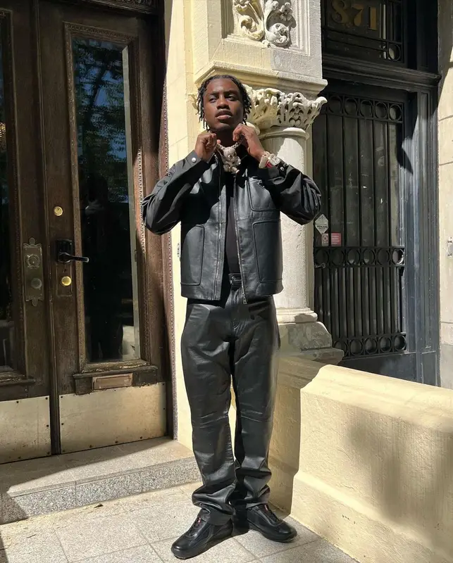 Lil Tjay outfit in Prada and Dries Van Noten, 2023