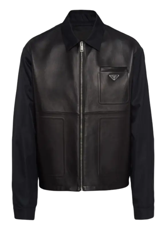 Prada Re-Nylon Black Leather Jacket $4800