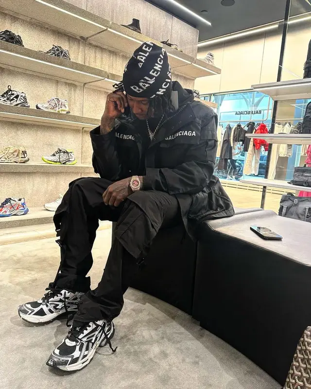 Moneybagg Yo outfit in Balenciaga, 2023