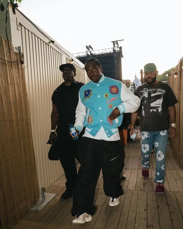 Pusha T outfit in Louis Vuitton, Uniqlo, and Adidas, 2023