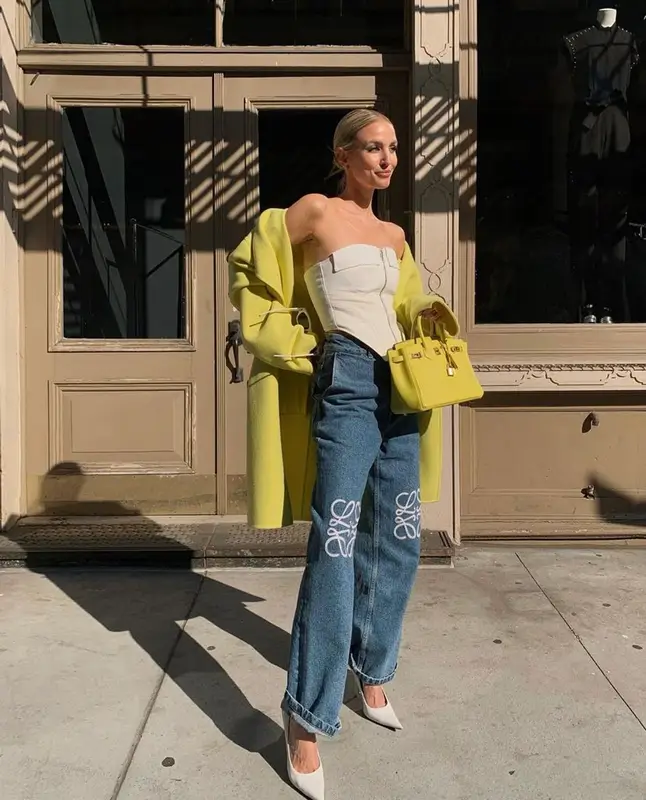 Leonie Hanne outfit in Bottega Veneta, Dion Lee, and Celine, 2023