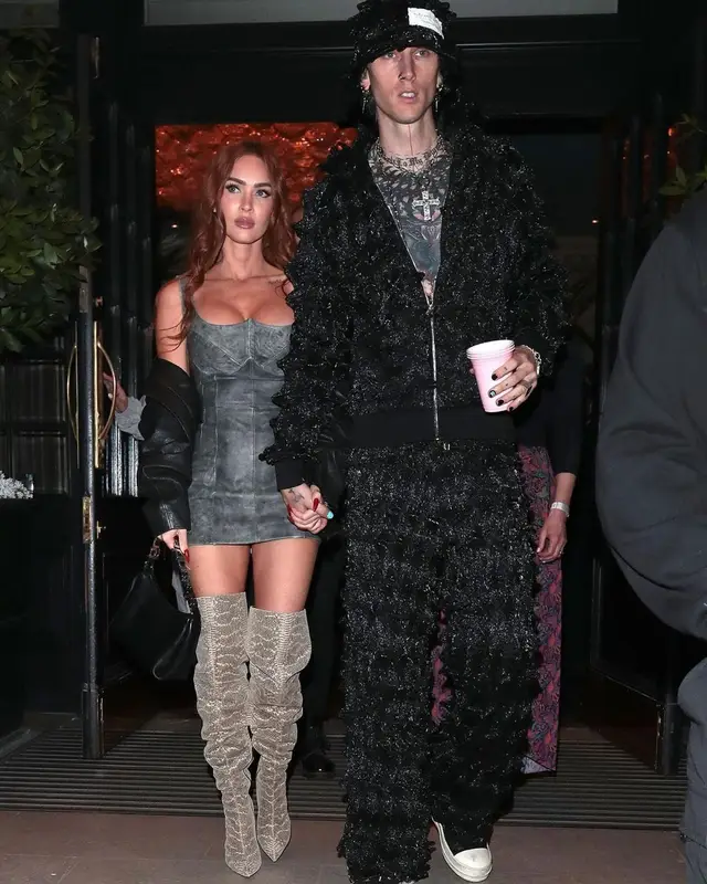 Machine Gun Kelly outfit in Rick Owens and Marc Jacques Burton, 2023