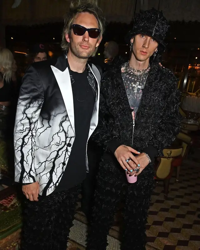 Machine Gun Kelly outfit in Rick Owens and Marc Jacques Burton, 2023