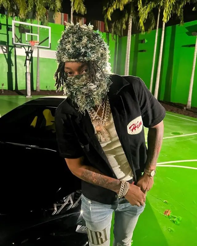 Skilla Baby outfit in Amiri, Gucci, and Lemeget, 2023