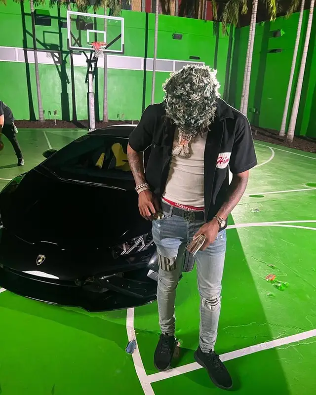Skilla Baby outfit in Amiri, Gucci, and Lemeget, 2023