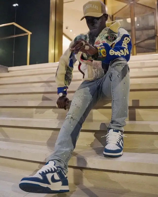 Bobby Shmurda outfit in Nike, Nahmias, and Hanes, 2023