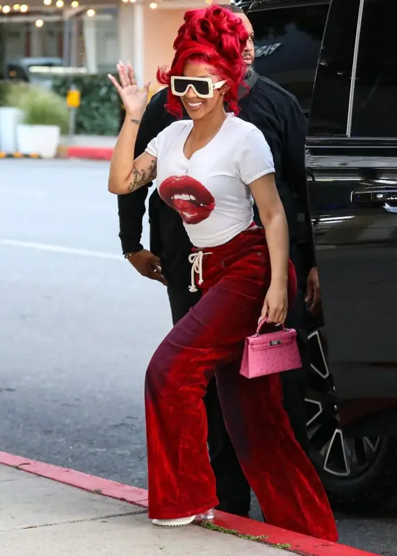 Cardi B outfit in Vivienne Westwood, Ottolinger, and Loewe, 2023