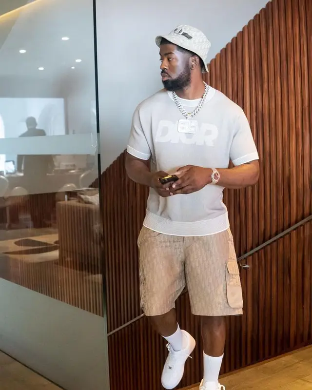 Tion Wayne outfit in Parley, Nike, and Dior, 2023