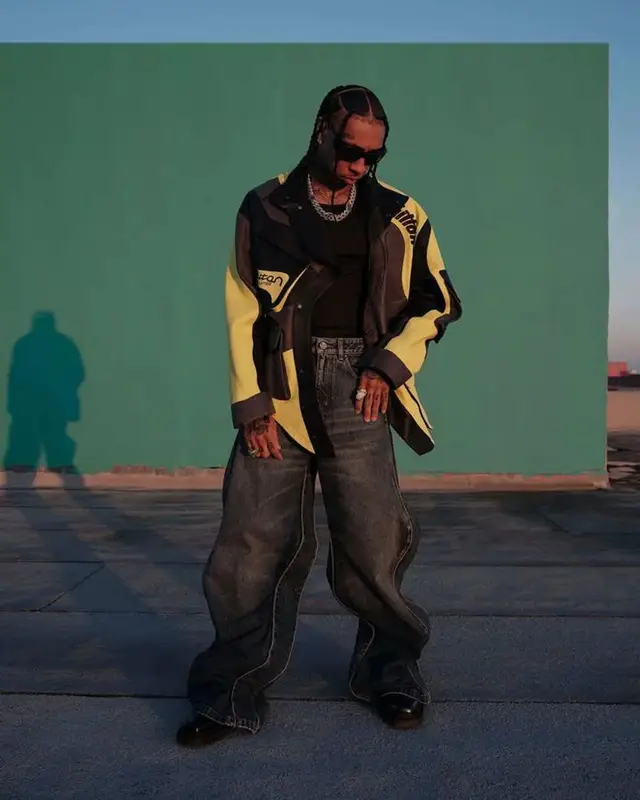 Tyga outfit in Louis Vuitton and Balenciaga, 2023