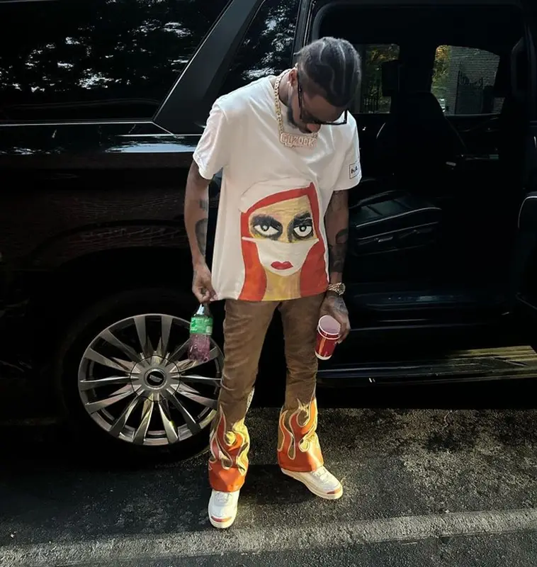 Key Glock outfit in Jordan, Prada, and Maison Chateau, 2023