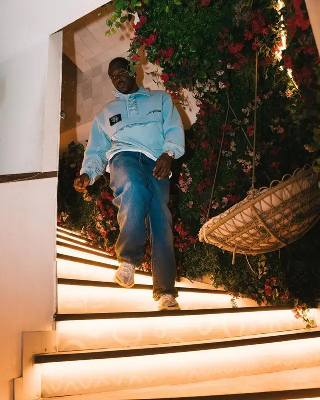 Pusha T outfit in Louis Vuitton, Ami, and Adidas, 2023