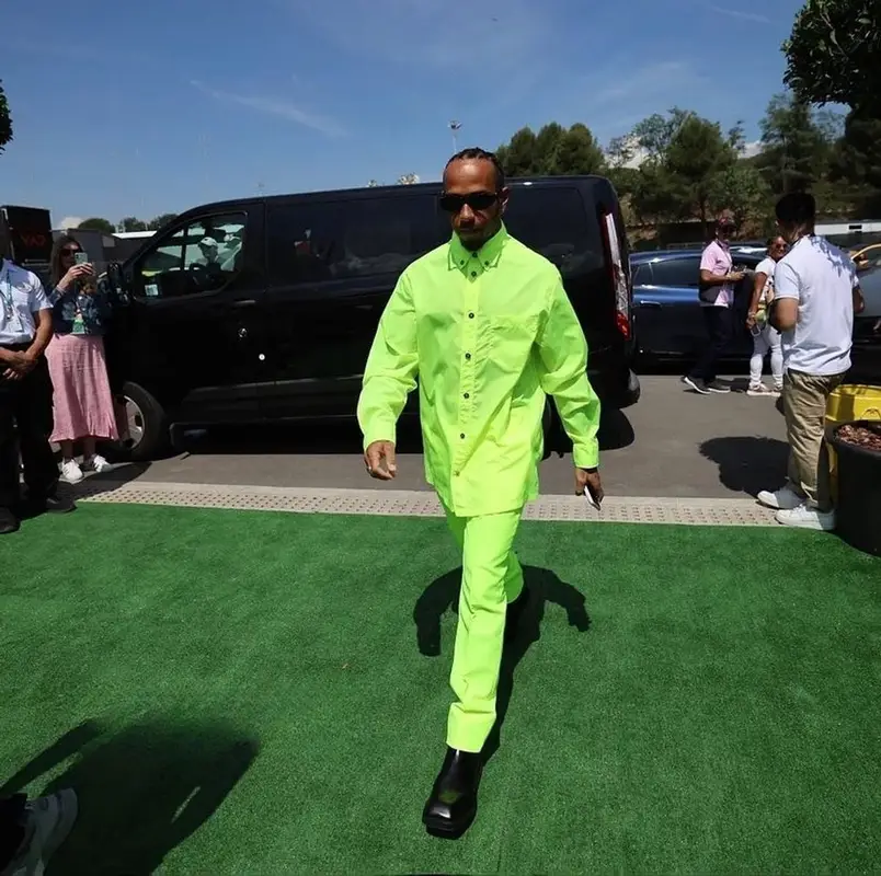Lewis Hamilton outfit in Versace, 2023