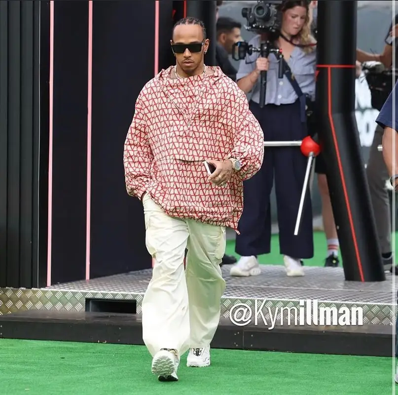 Lewis Hamilton outfit in Valentino, Our Legacy, and Celine, 2023