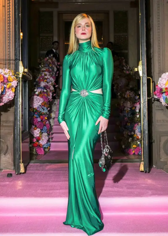 Elle Fanning outfit in Paco Rabanne and Christian Louboutin, 2023