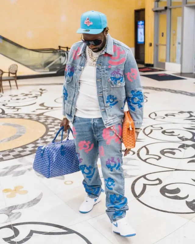 Peezy outfit in Denim Tears, Rick Owens, and Bstroy, 2023