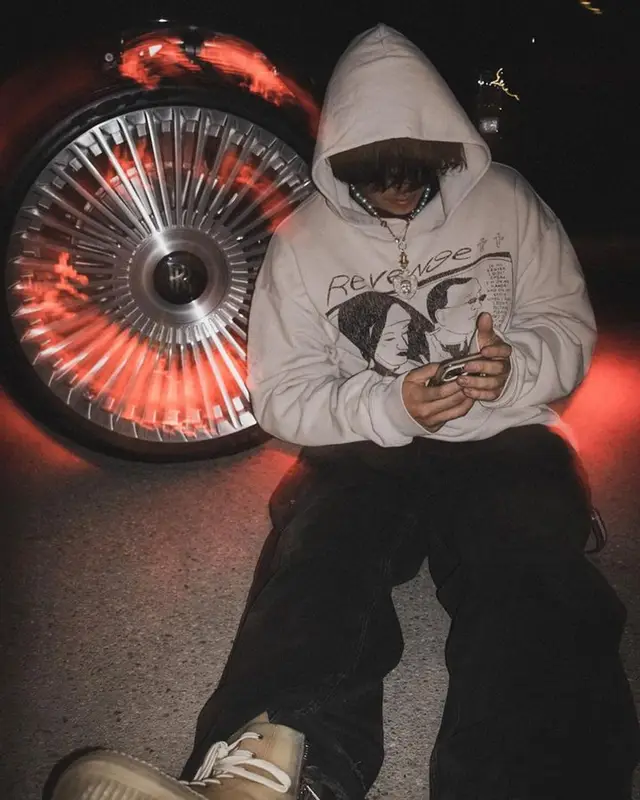Zzz. outfit in REVENGE, Amiri, and Rick Owens, 2023