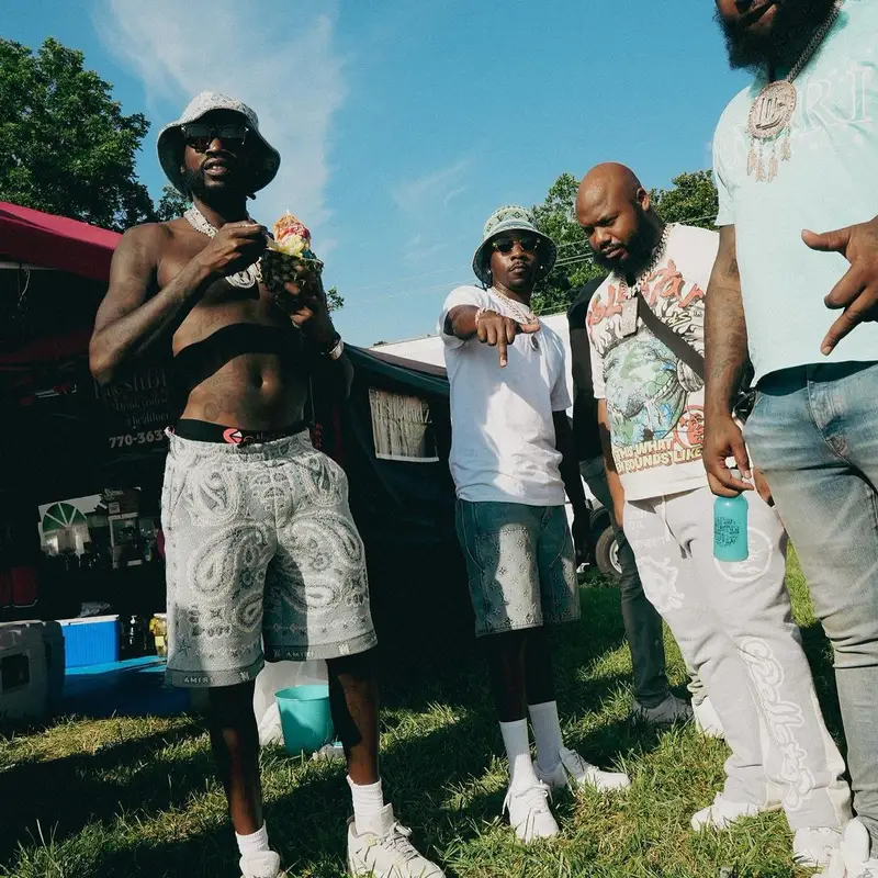Meek Mill outfit in Jordan, Amiri, and Ethika, 2023