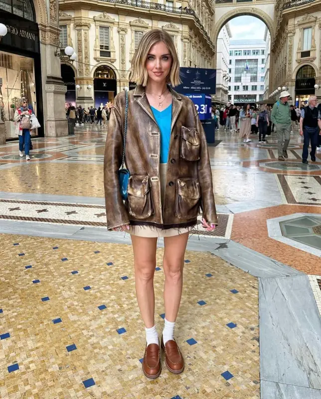 Chiara Ferragni outfit in Miu Miu, Chanel, and Zara, 2023