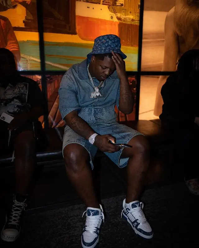 Lil Zay Osama outfit in Louis Vuitton, 2023