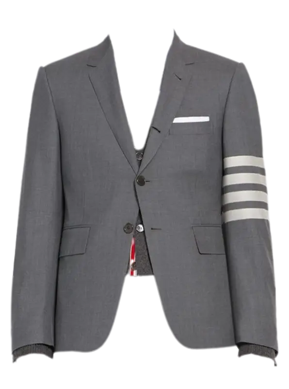 Thom Browne Grey Sport Coat Four Bar Merino Wool Blazer $2290