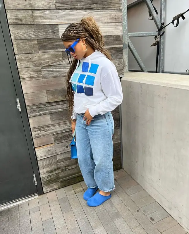 Storm Reid outfit in WNTD Apparel, Goyard, and Marni, 2023