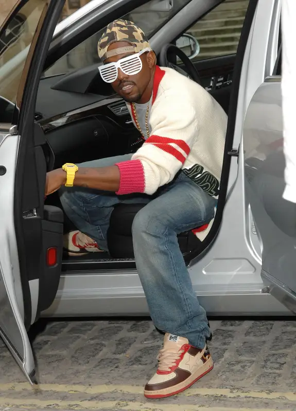 Kanye West outfit in Bape and Kanye West Merch, 2007