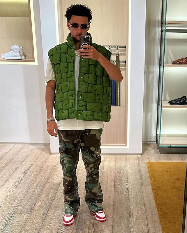 Curtis Jones outfit in Bottega Veneta, Gallery Dept., and Louis Vuitton, 2023