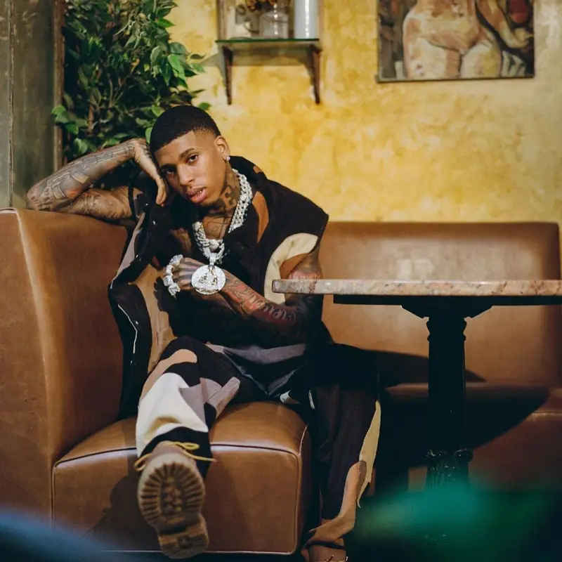 NLE Choppa outfit in Pas Une Marque, KidSuper, and Flawless Diamonds Co, 2023