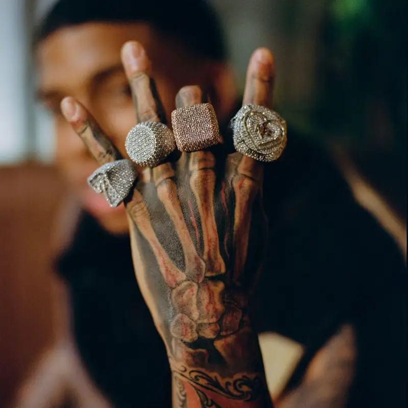 NLE Choppa outfit in Pas Une Marque, KidSuper, and Flawless Diamonds Co, 2023