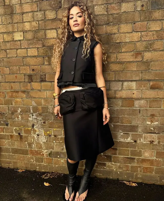 Rita Ora outfit in Miu Miu, 2023