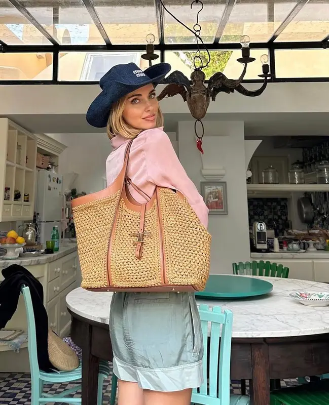 Chiara Ferragni outfit in Zara, Tod's, and Miu Miu, 2023