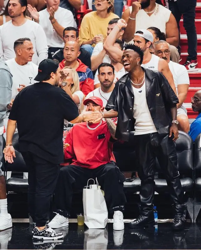 Vinicius Jr outfit in Prada and Amiri, 2023