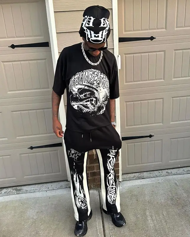 Yung Mal outfit in Merlins Father and Balenciaga, 2023