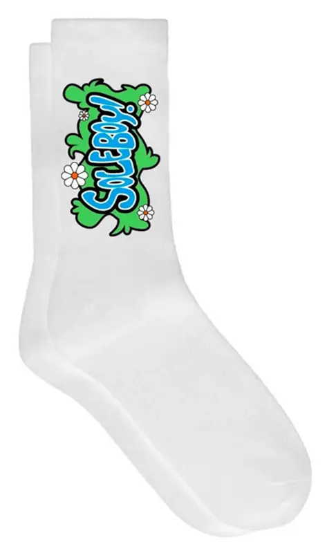 SoleBoy Mystery Floral White Socks $22