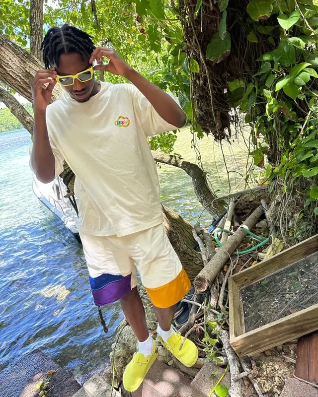 Lil Tjay outfit in Marni, Dior, and No Vacancy Inn, 2023