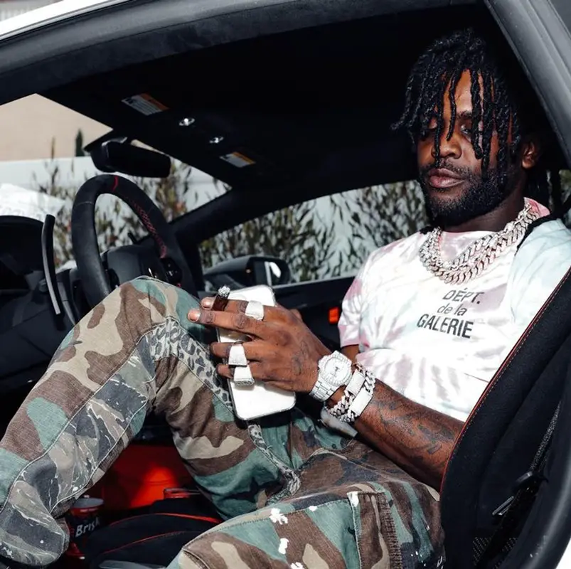 Chief Keef outfit in AFB, Gallery Dept., and Amiri, 2023
