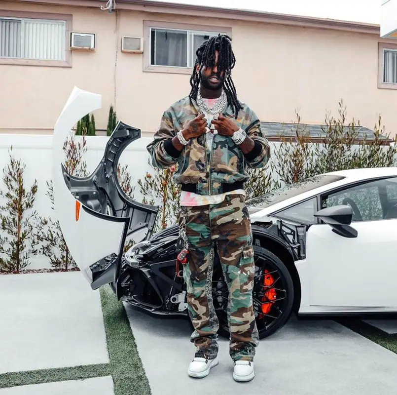 Chief Keef outfit in AFB, Gallery Dept., and Amiri, 2023