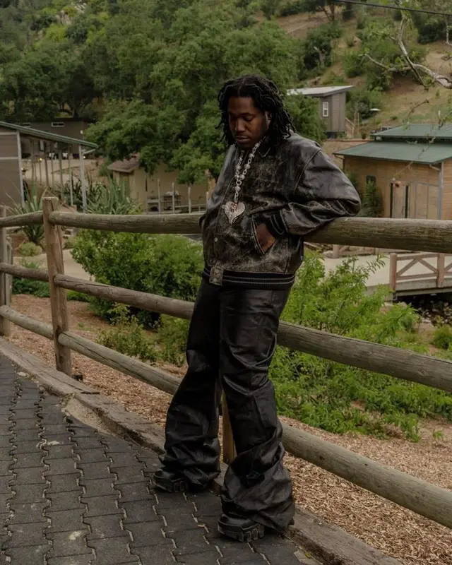 Don Toliver outfit in Guess, Rick Owens, and Balenciaga, 2023
