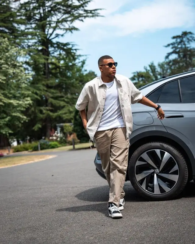 Kylian Mbappe outfit in Nike, Jordan, and Oakley, 2023