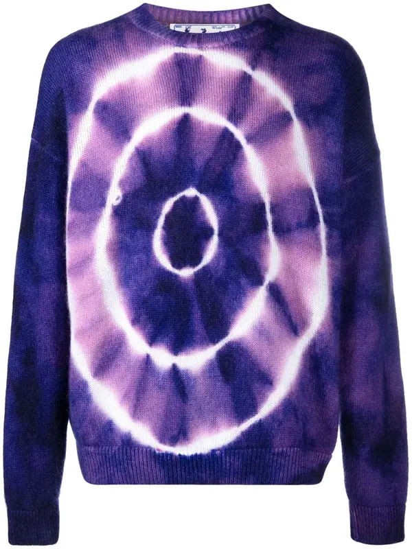 Off-White Purple Tie-Dye Mohair Sweater $1510