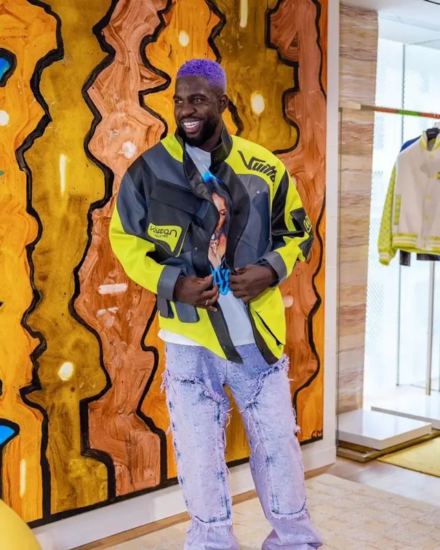 Samuel Umtiti outfit in Louis Vuitton, 2023