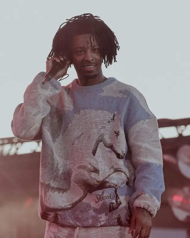 21 Savage outfit in Amiri and Nike, 2023