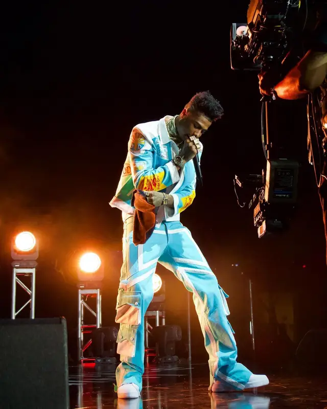 Blueface outfit in Ian Alexander and Nike, 2023