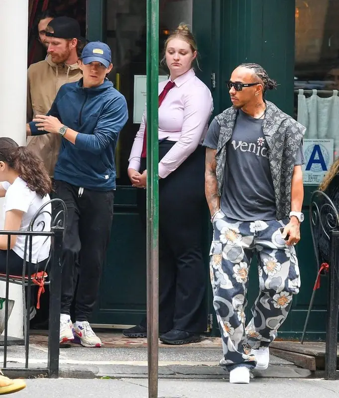 Lewis Hamilton outfit in ERL, Nike, and Celine, 2023
